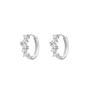 Huggie Earrings With CZ Detail