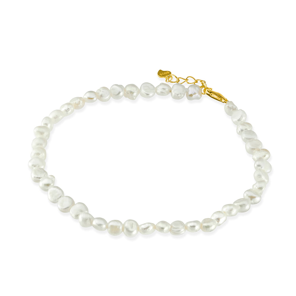 Freshwater Baroque Pearl bracelet With Gold Clasp