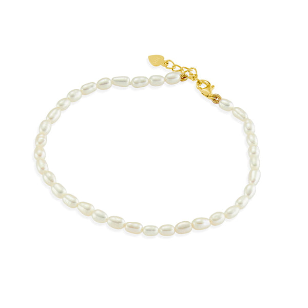 Freshwater Rice Pearl Bracelet Gold