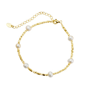 Gold Bead & Pearl Bracelet