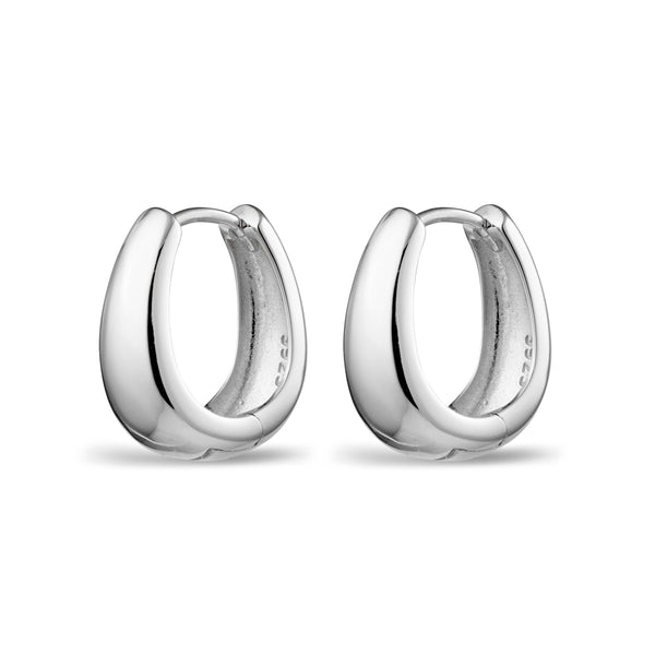 Sterling Silver Tapered Huggie Earrings