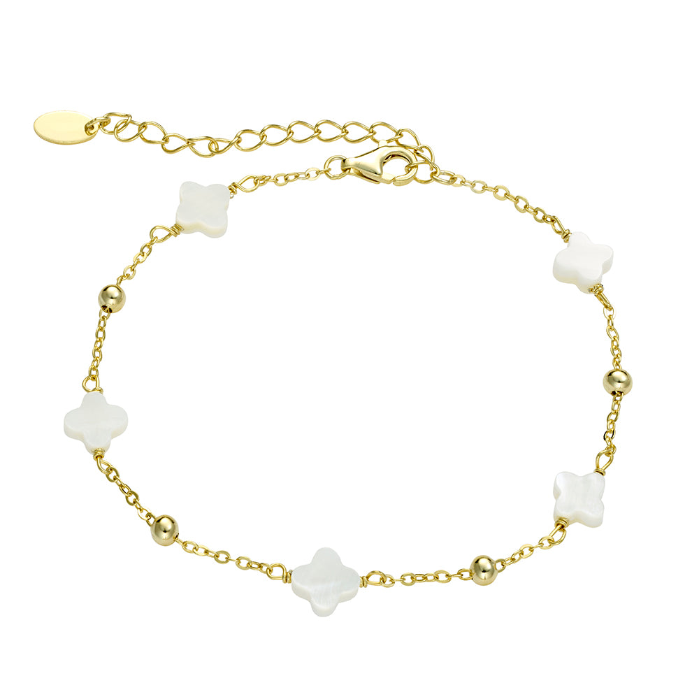 Gold Multi Shell Flower Bracelet