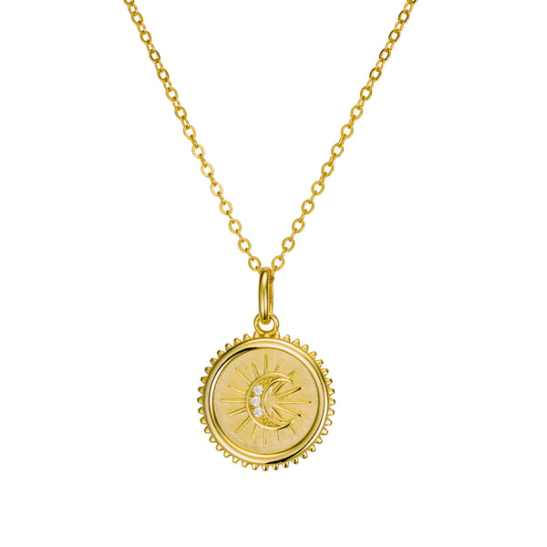 Gold Luna Disc Necklace