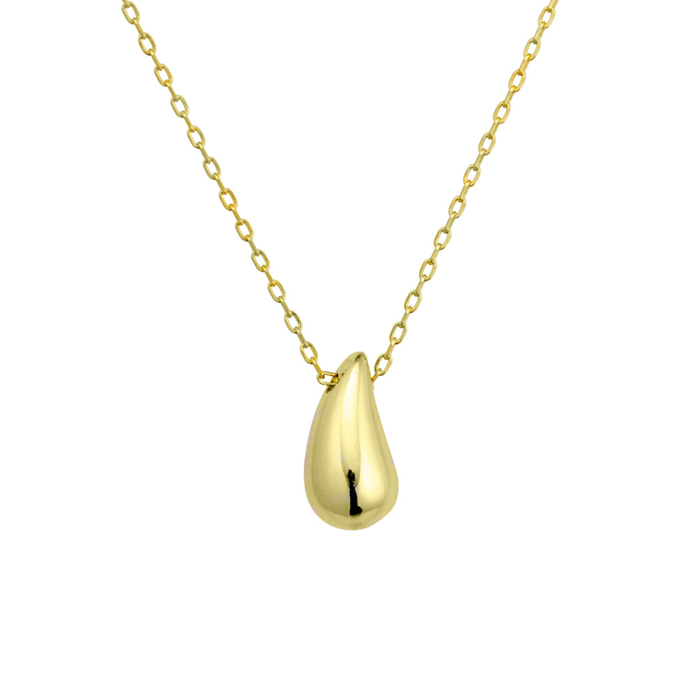 Gold Teardrop Pendant Necklace