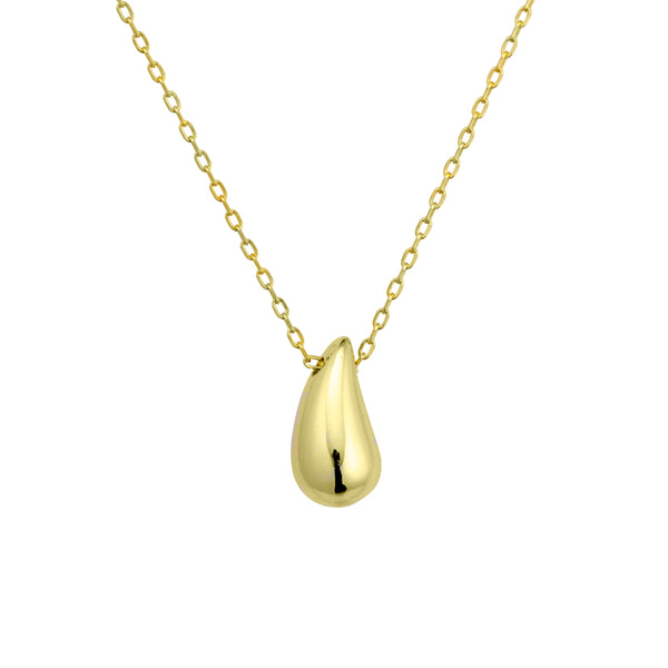 Gold Teardrop Pendant Necklace