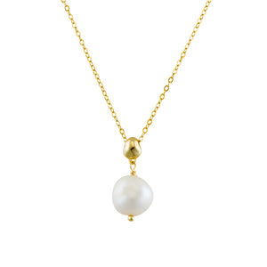 Gold Pearl Drop Necklace