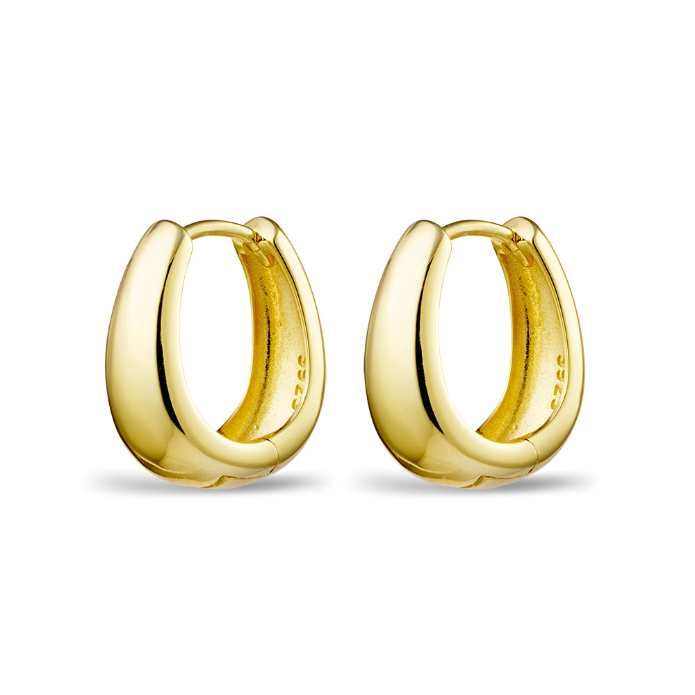 Gold Tapered Huggie Earrings