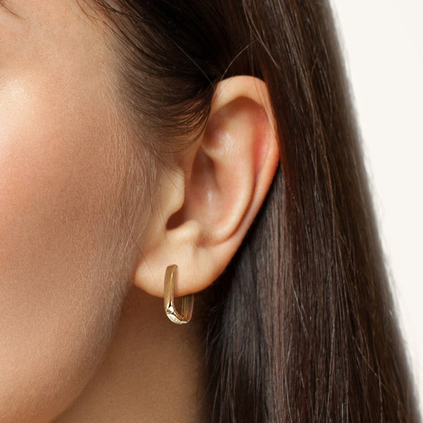 Gold Paperclip Huggie Earrings