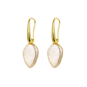 Gold Pearl Drop Earrings