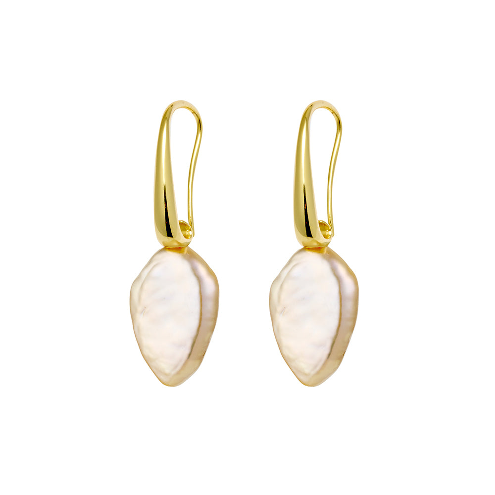 Gold Pearl Drop Earrings