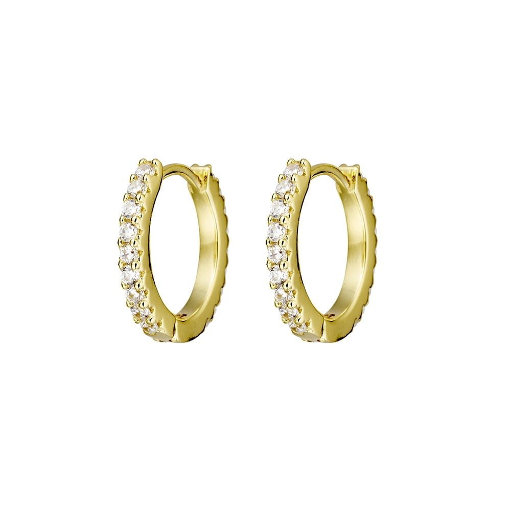 Gold Cz Huggie Earrings