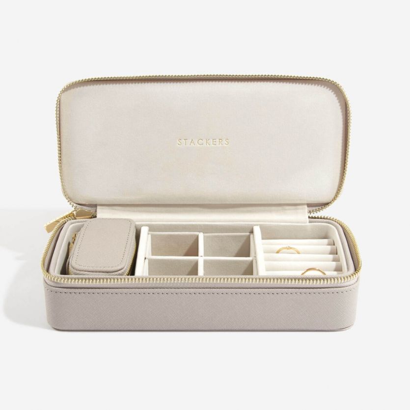 Taupe Large Travel Jewellery Box