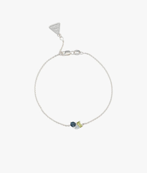 Gemstone Tripple Cluster Bracelet