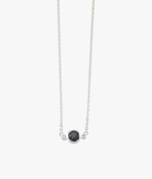 Round London Blue Topaz & Cz Necklace