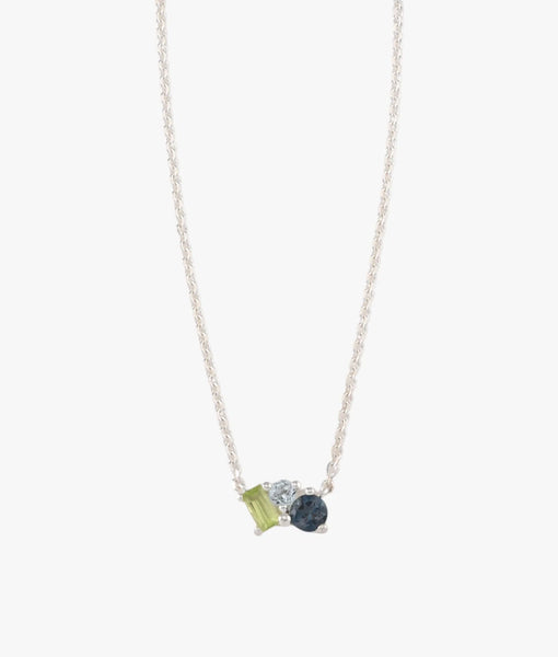 Gemstone Tripple Cluster Necklace