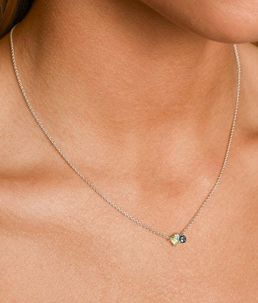 Gemstone Tripple Cluster Necklace
