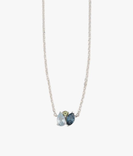 Gemstone Tripple Cluster Necklace II