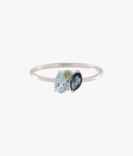Gemstone Tripple Cluster Ring II