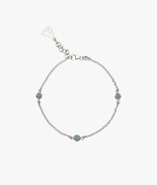 Blue topaz triplet bracelet