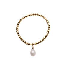 Load image into Gallery viewer, Stretchy Bracelet with Oval Pearl
