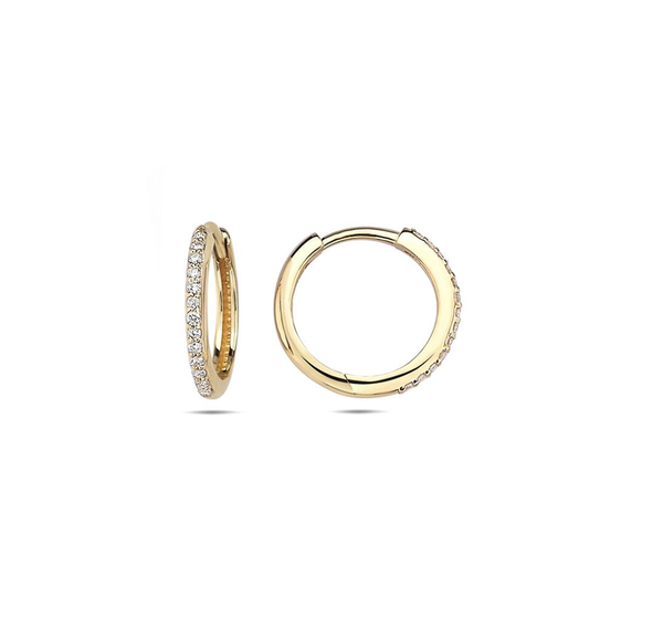 Gold Petite Cz Huggie Earrings