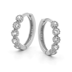 White Gold Petite Fancy Cz Huggie earrings