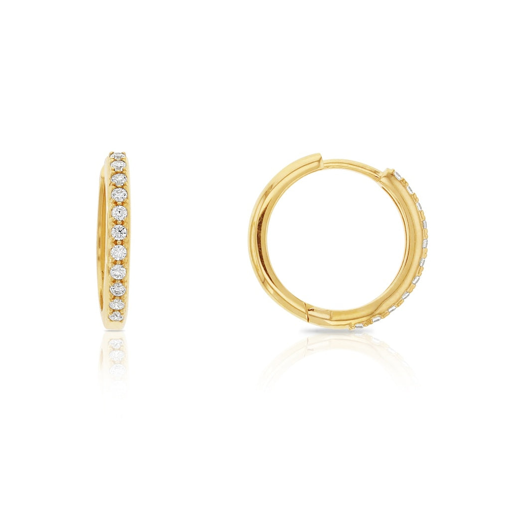 Gold Cz Huggie Earring