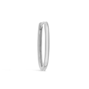 White Gold Fine Paperclip Huggie Earrings