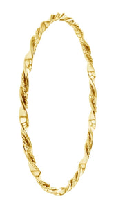 3.5mm Double Twist Round Silver Filled Gold Bangle