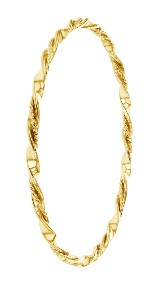 3.5mm Double Twist Round Silver Filled Gold Bangle