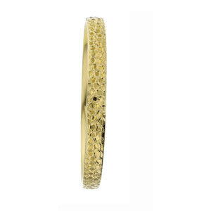 6mm Beaten Half Round Silver Filled Gold Bangle