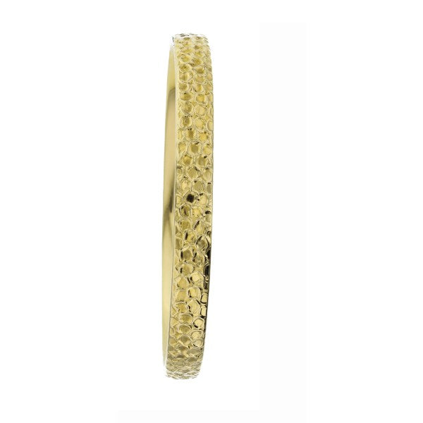 6mm Beaten Half Round Silver Filled Gold Bangle
