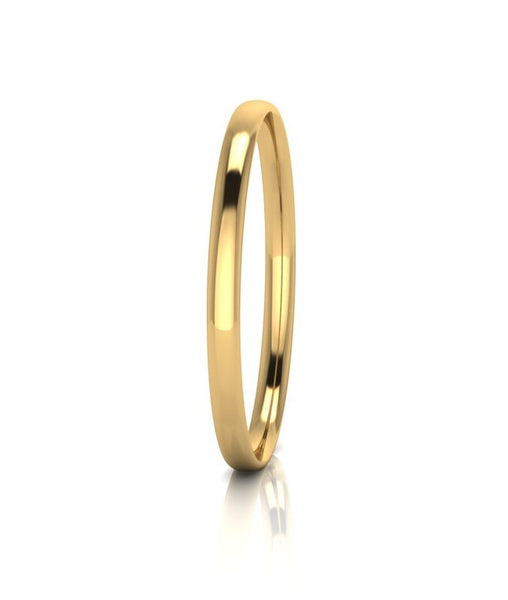 6mm Half Round Silver Filled Gold Bangle