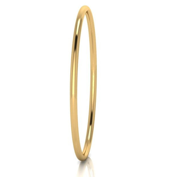 3mm Round Golf Silver Filled Gold Bangle