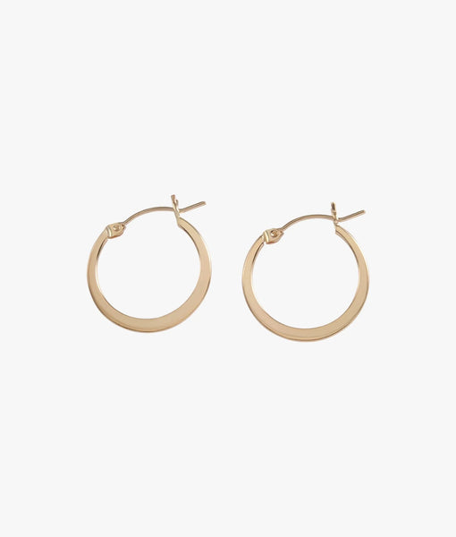 Gold Filled Flat Hoop Earrings