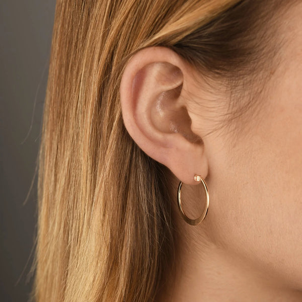 Gold Filled Flat Hoop Earrings