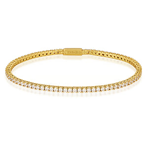 Gold Milestone 2mm Cz Tennis Bracelet