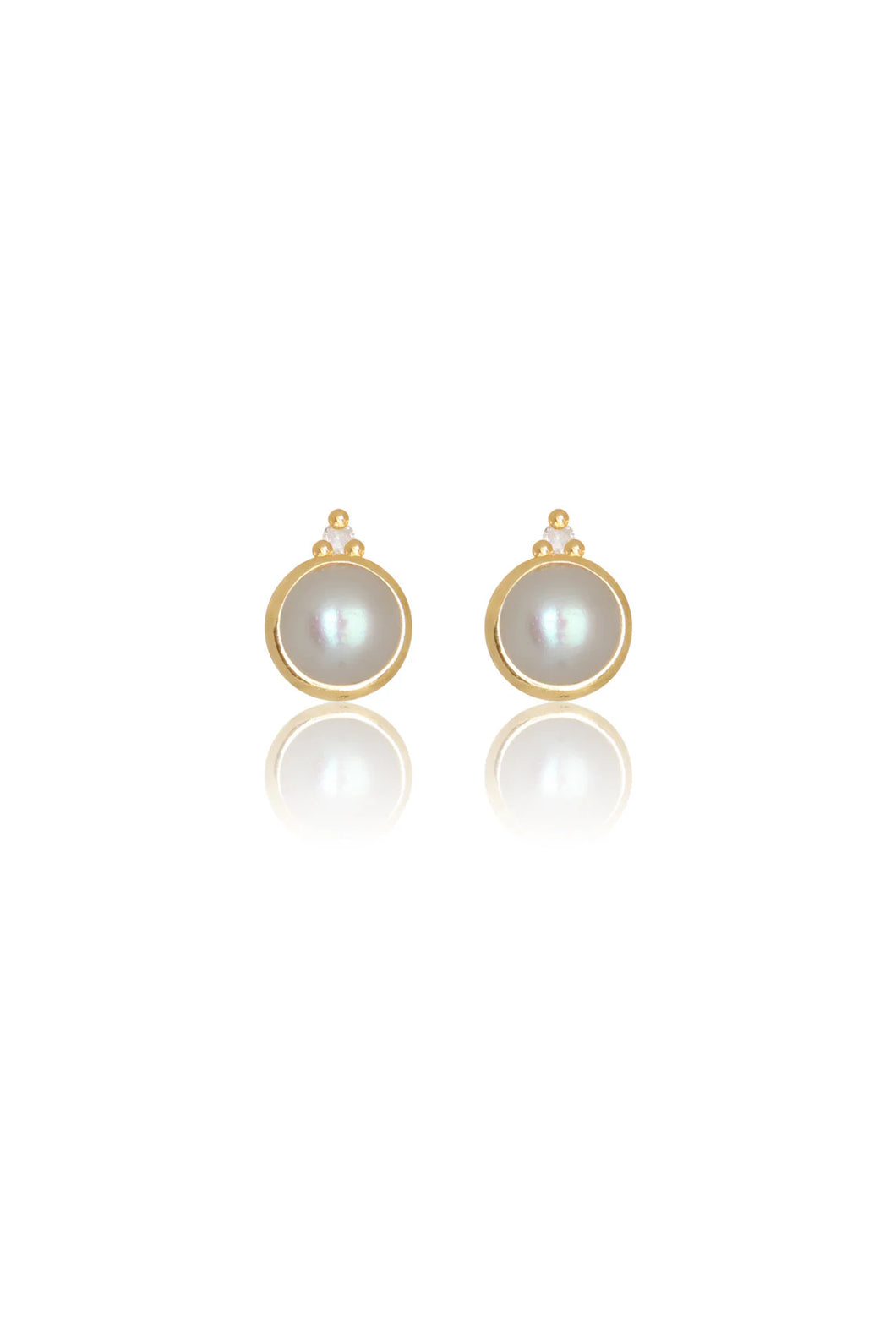 Georgini Diamond & Fresh Water Pearl Earrings