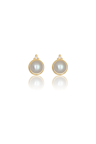 Georgini Diamond & Fresh Water Pearl Earrings