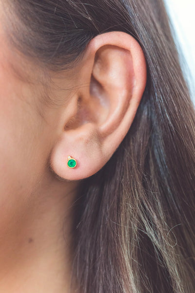 Georgini Diamond & Green Agate Earrings