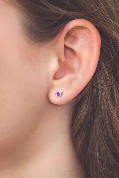 Georgini Diamond & Amethyst Earrings