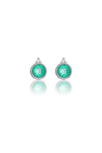 Load image into Gallery viewer, Georgini Diamond &amp; Green Agate Earrings
