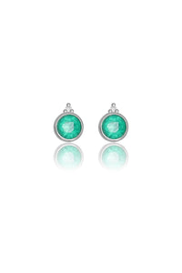 Georgini Diamond & Green Agate Earrings