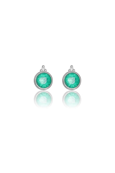 Georgini Diamond & Green Agate Earrings