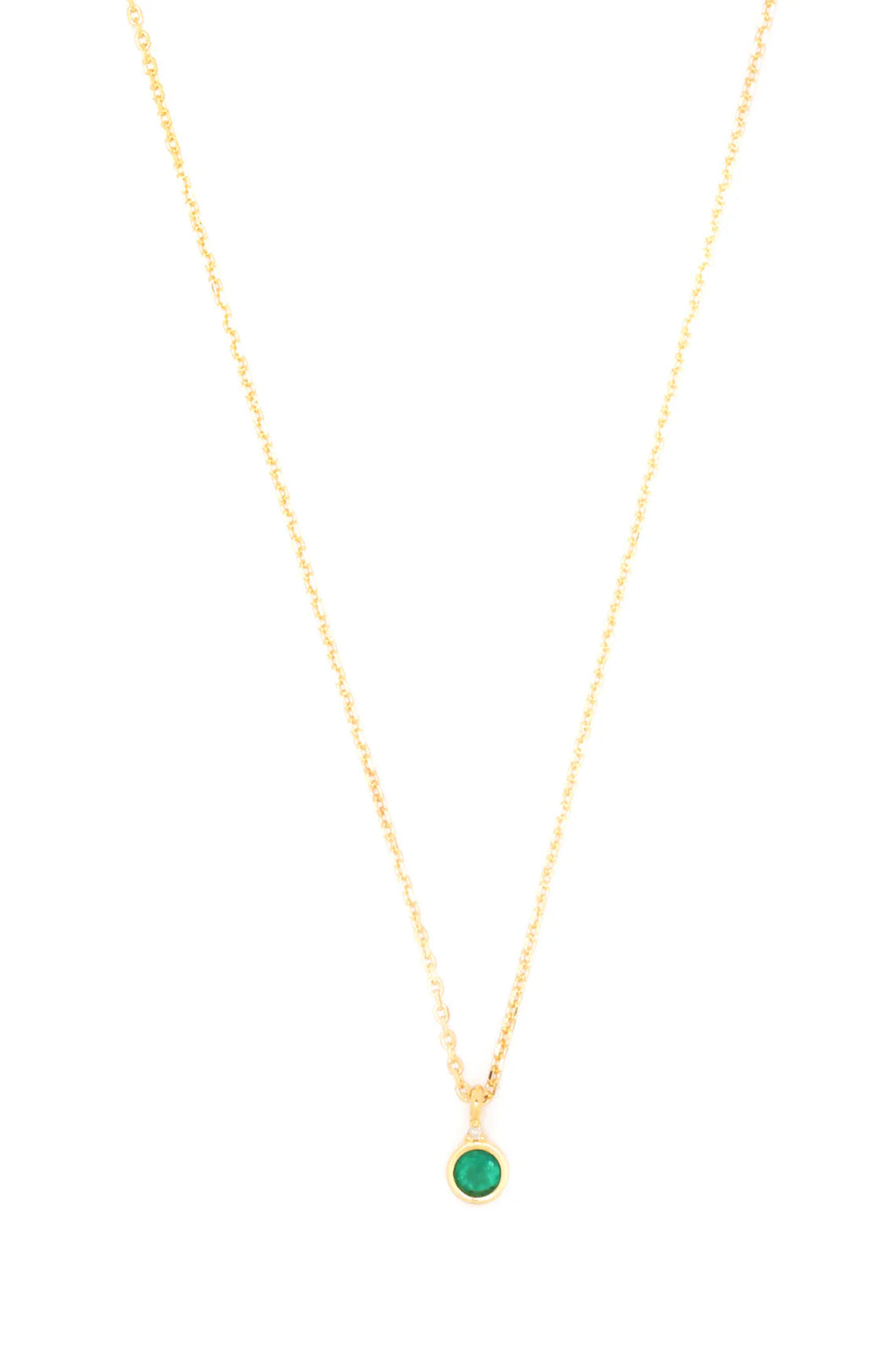 Georgini Diamond & Green Agate Necklace