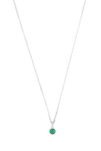 Georgini Diamond & Green Agate Necklace