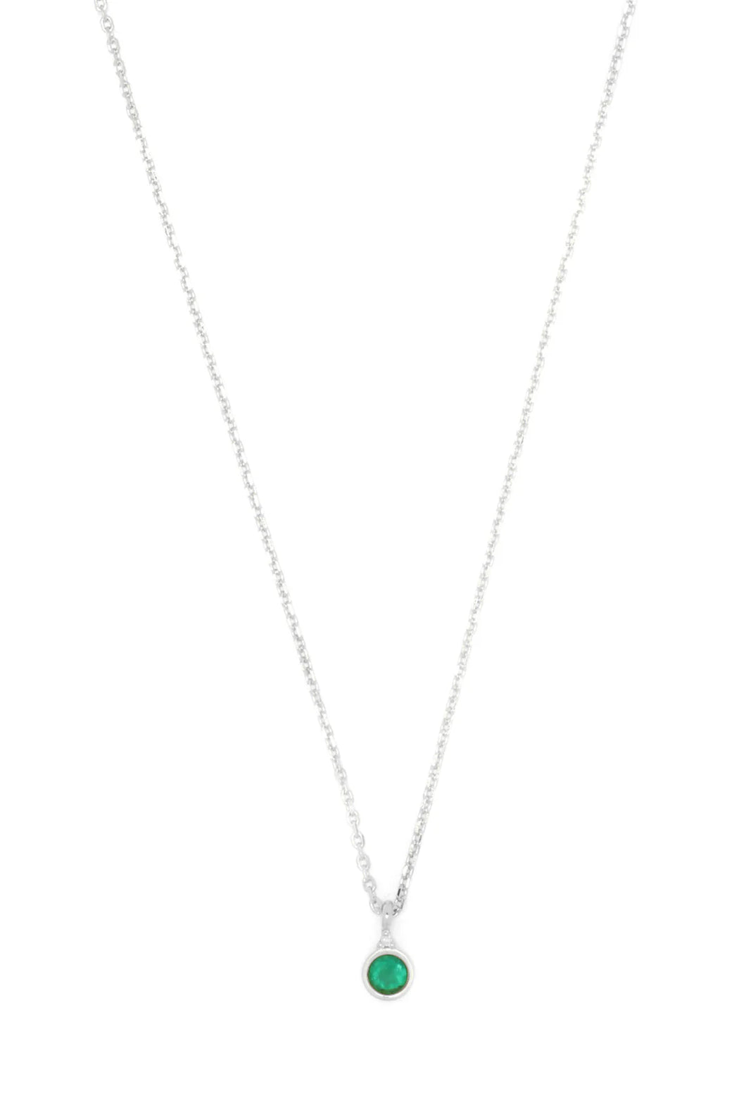 Georgini Diamond & Green Agate Necklace