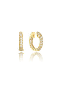 Gold Goddess Pave Huggie Earrings