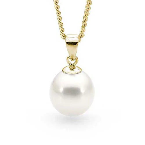 Gold Small Moon Pearl Pendant