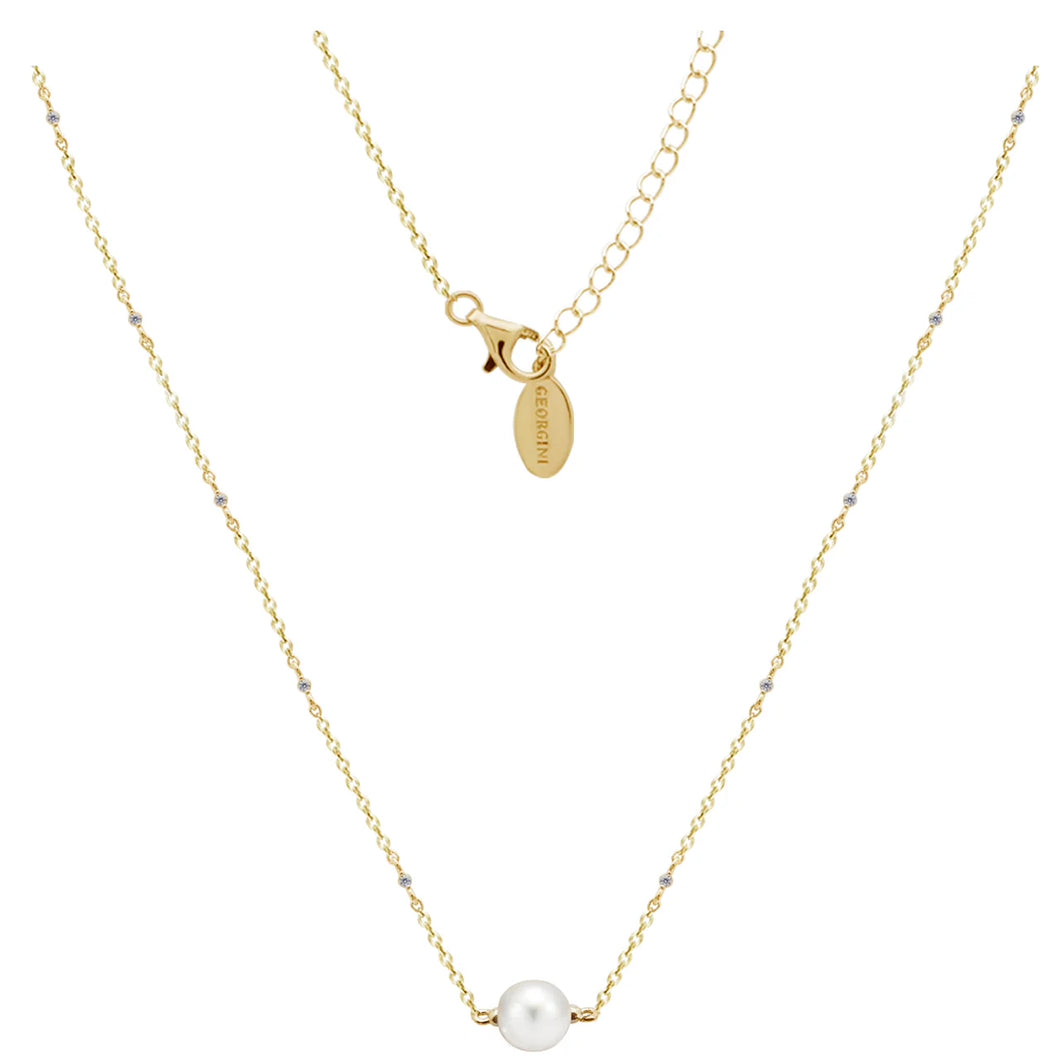 Gold Red Carpet Globe Pearl Necklace